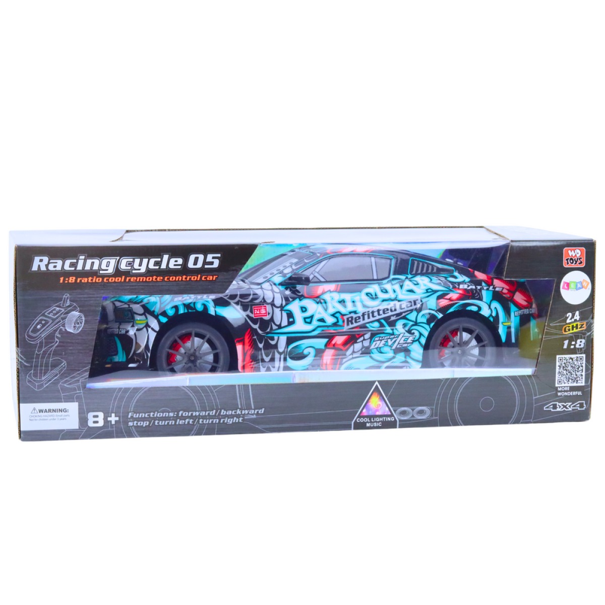 Liela graffiti stila radiovadāma sporta automašīna 1:8