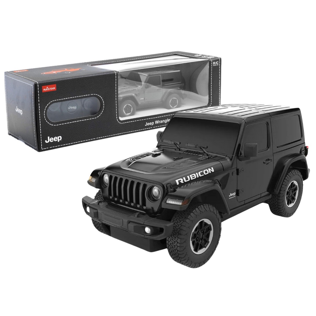 Rastar JEEP Wrangler JL Rubicon kaugjuhitav auto, must, 1:24