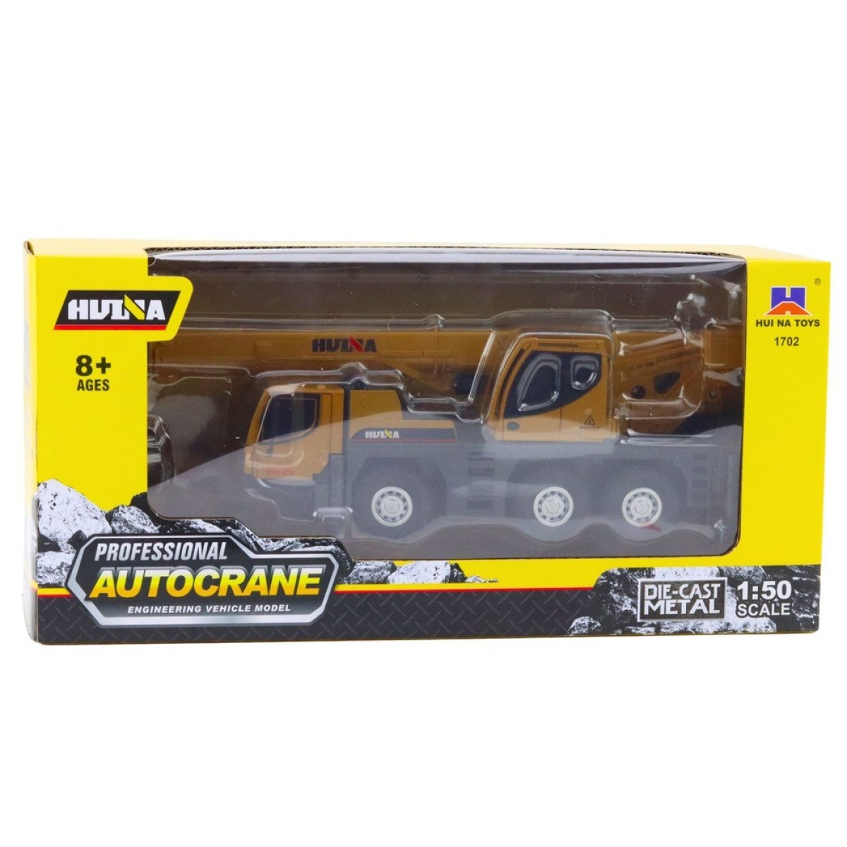 Huina metallist autokraana mudel liikuvate osadega 1:50