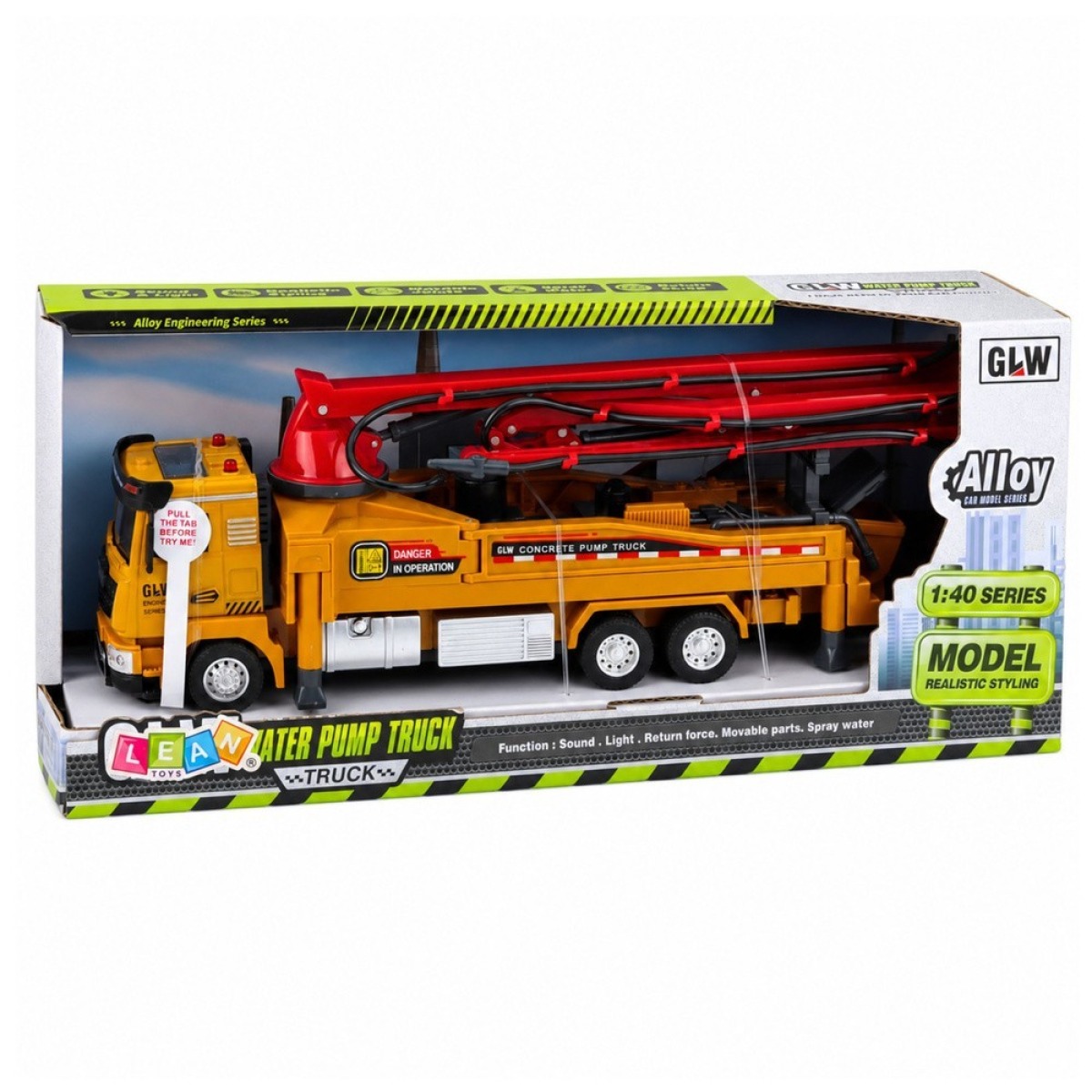 Betoonipumpauto 1:40 tulede ja helidega
