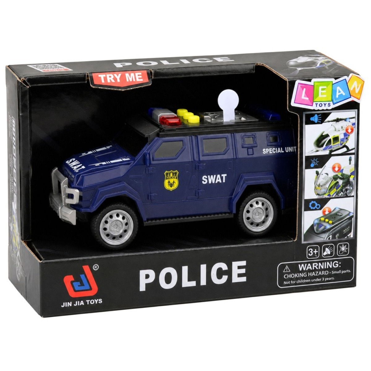Tumesinine SWAT eriüksuse auto valgus- ja heliefektidega, 1: