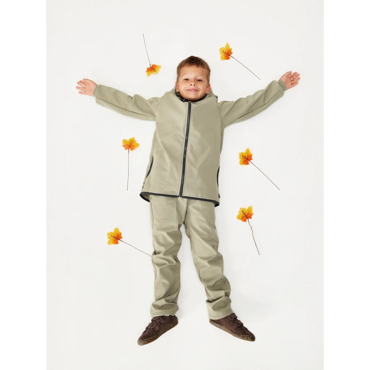 Bērnu softshell jope fliisvoodriga Basic, khaki