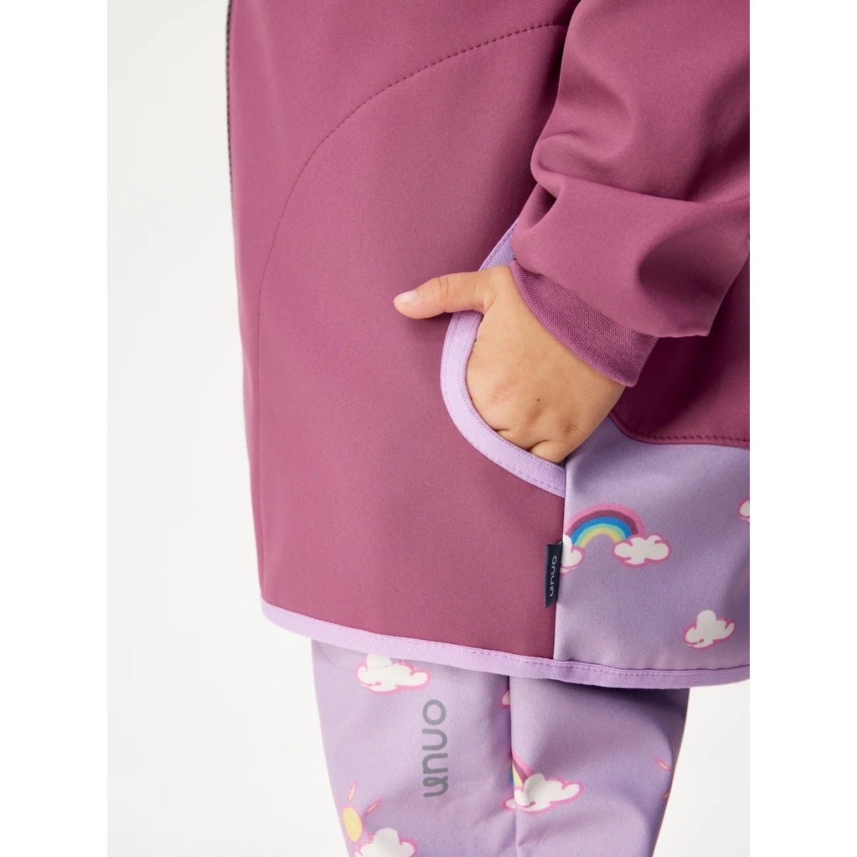 Bērnu softshell jope fliisvoodriga Basic, plum-rainbow