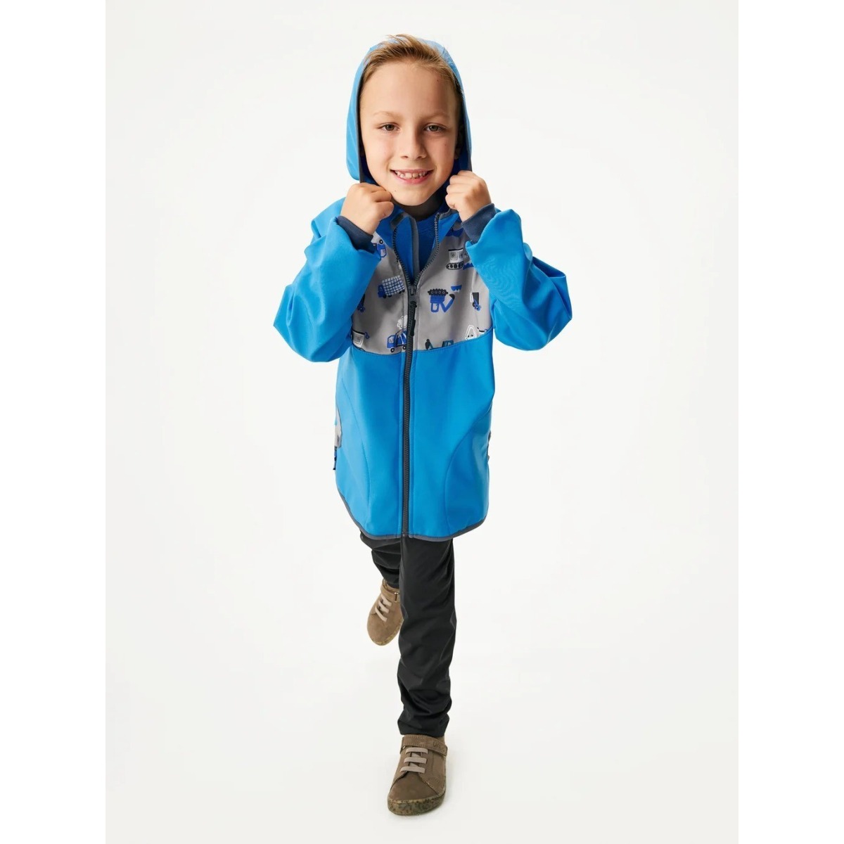 Bērnu softshell jope fliisvoodriga Basic, sinine-ehitus