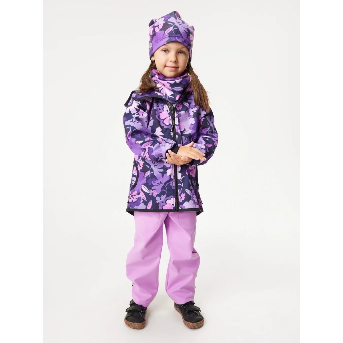 Bērnu softshell jope fliisvoodriga Basic, flowers