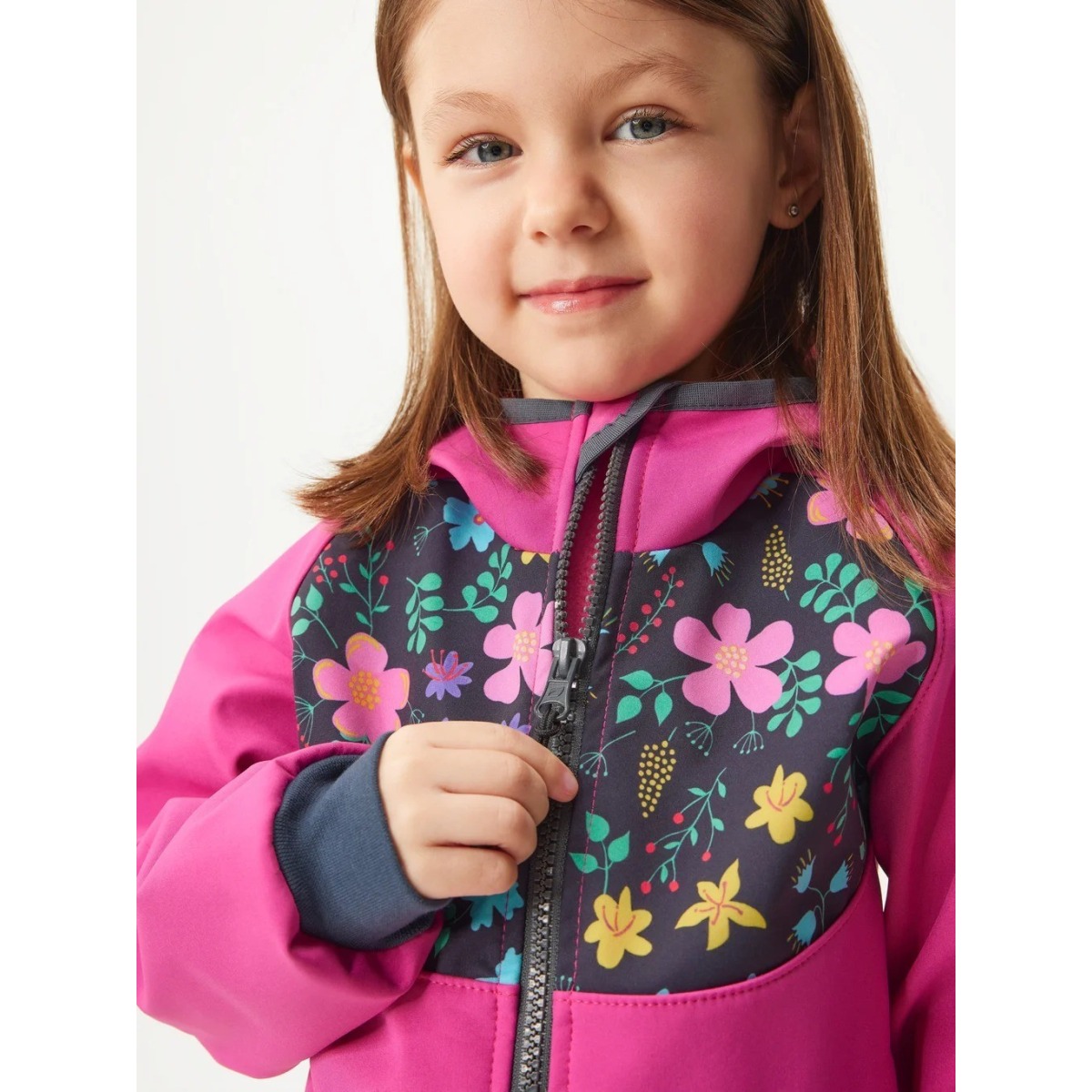 Bērnu softshell jope fliisvoodriga Basic, fuksia-lilled