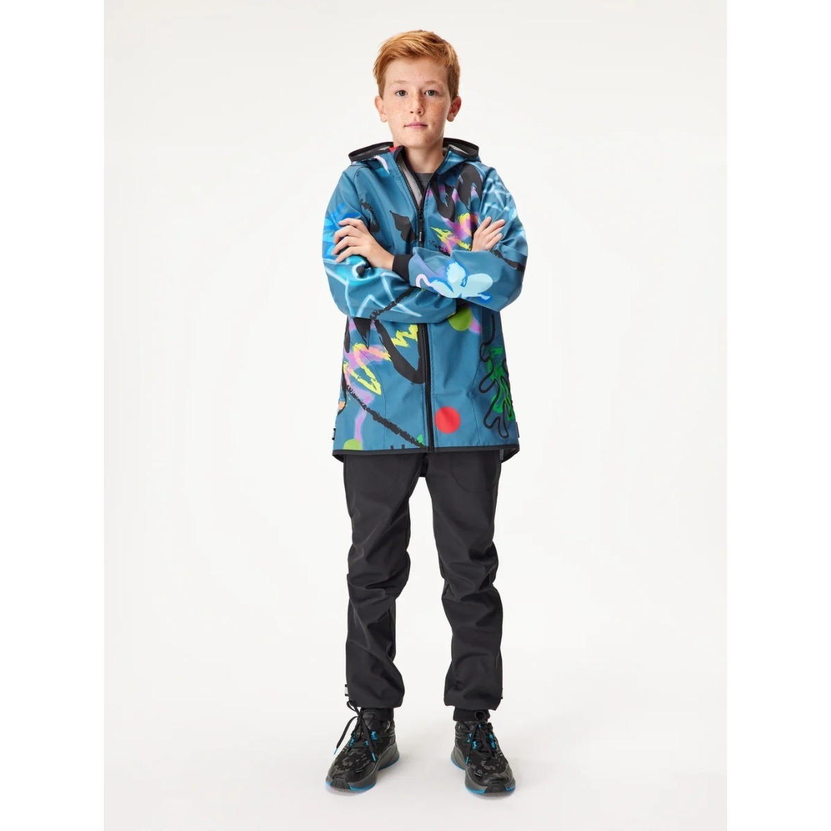 Bērnu softshell jope fliisvoodriga Basic, cobalt-fantasy