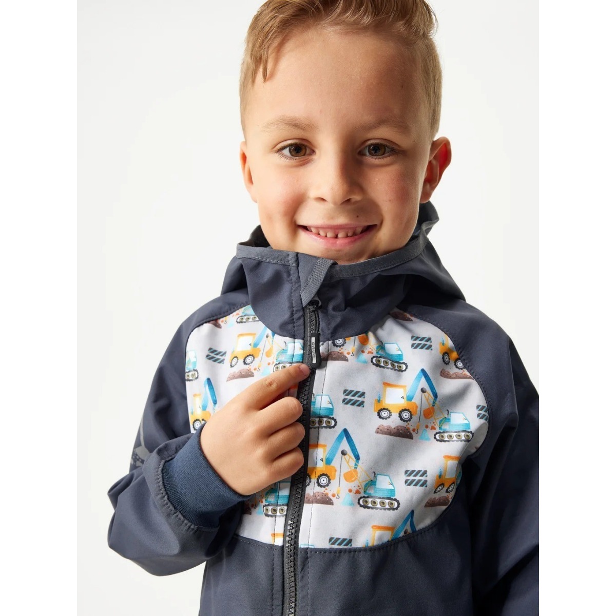 Bērnu softshell jope ilma voodrita, hall-ehitus