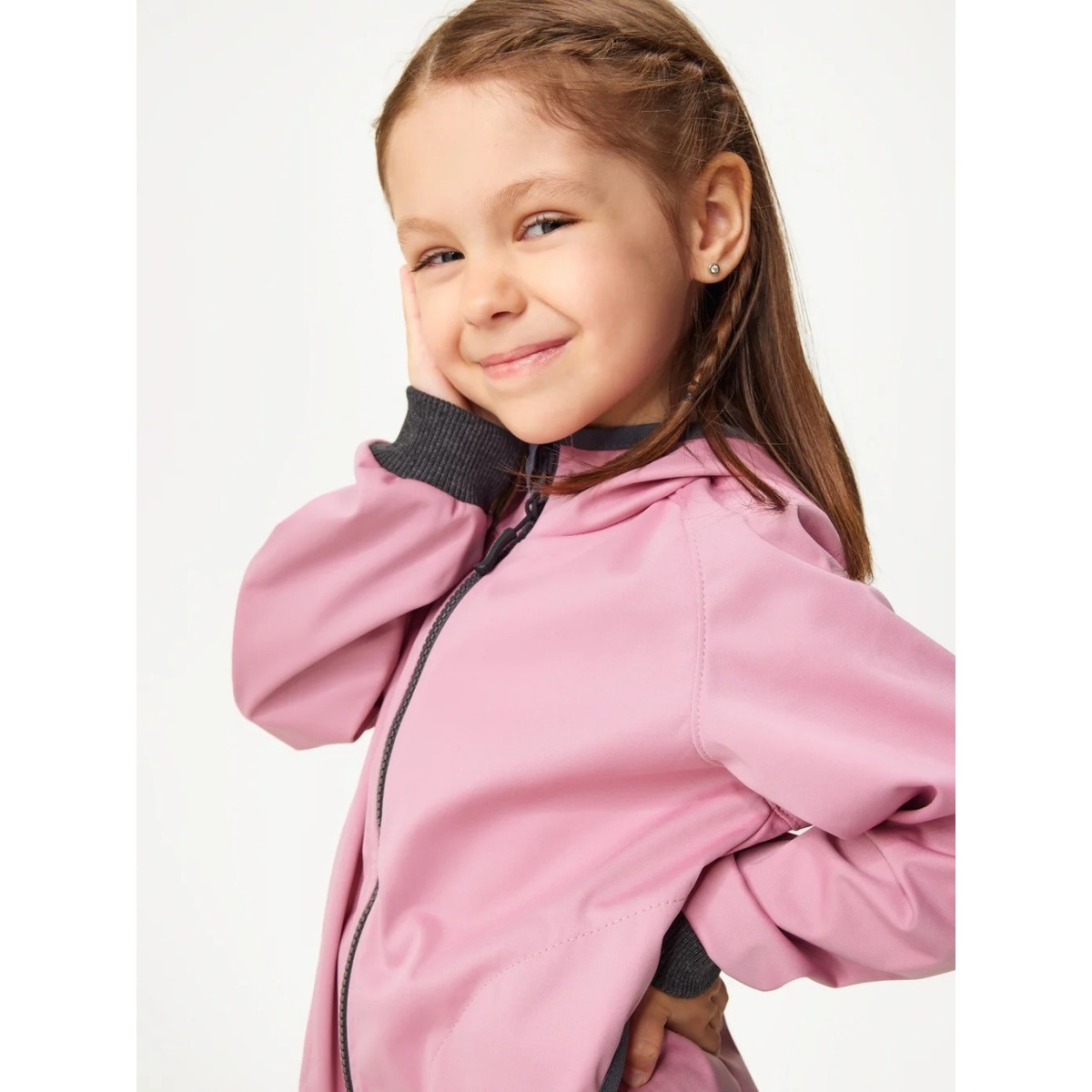 Bērnu softshell jope ilma voodrita, roosa