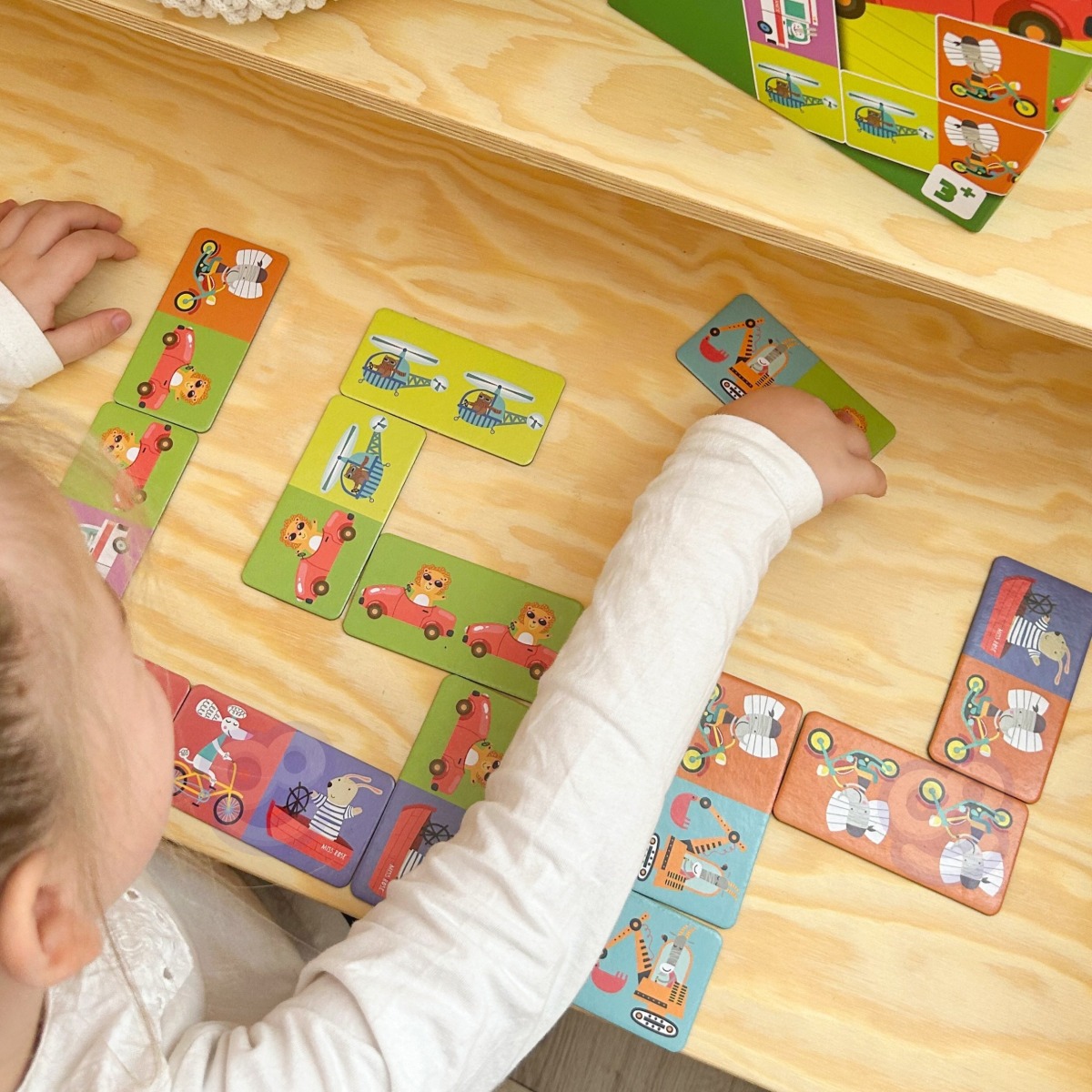 Hariv mäng Transport Animals Montessori doomino pusle