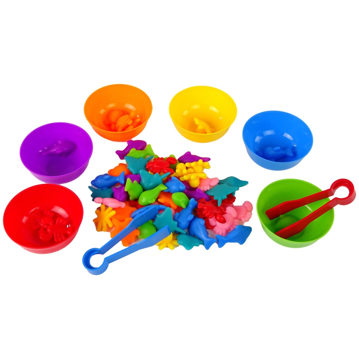 Montessori õppemäng Color Sorter Sea Land 64 tk.