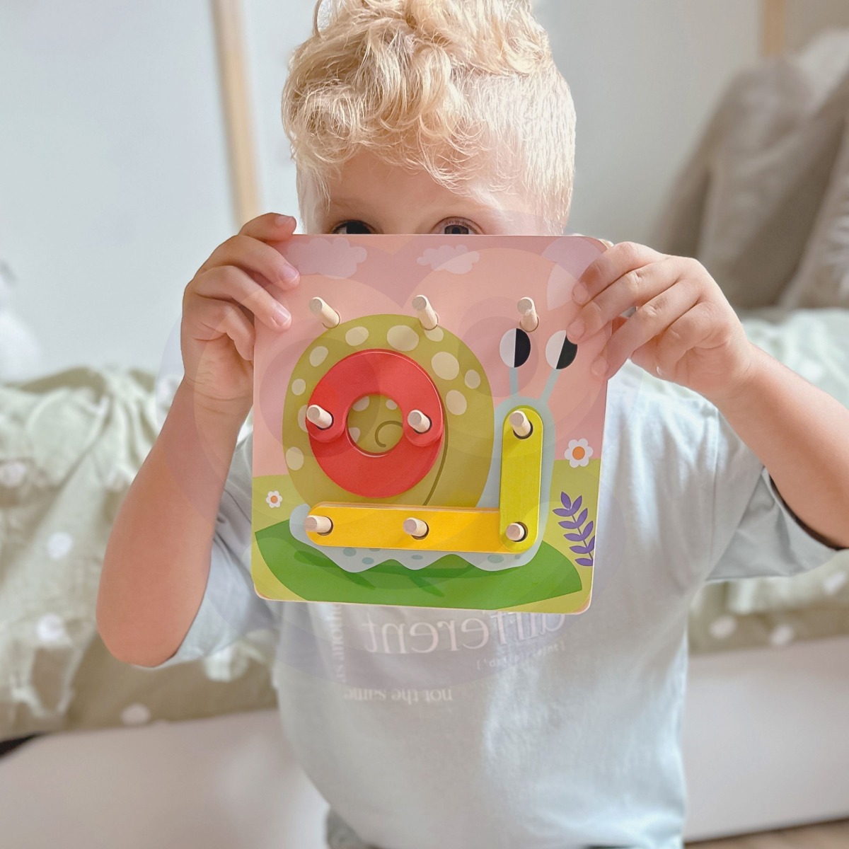 Tooky Toy koka mozaīkas un pērlīšu vēršanas puzle, 30 gab.