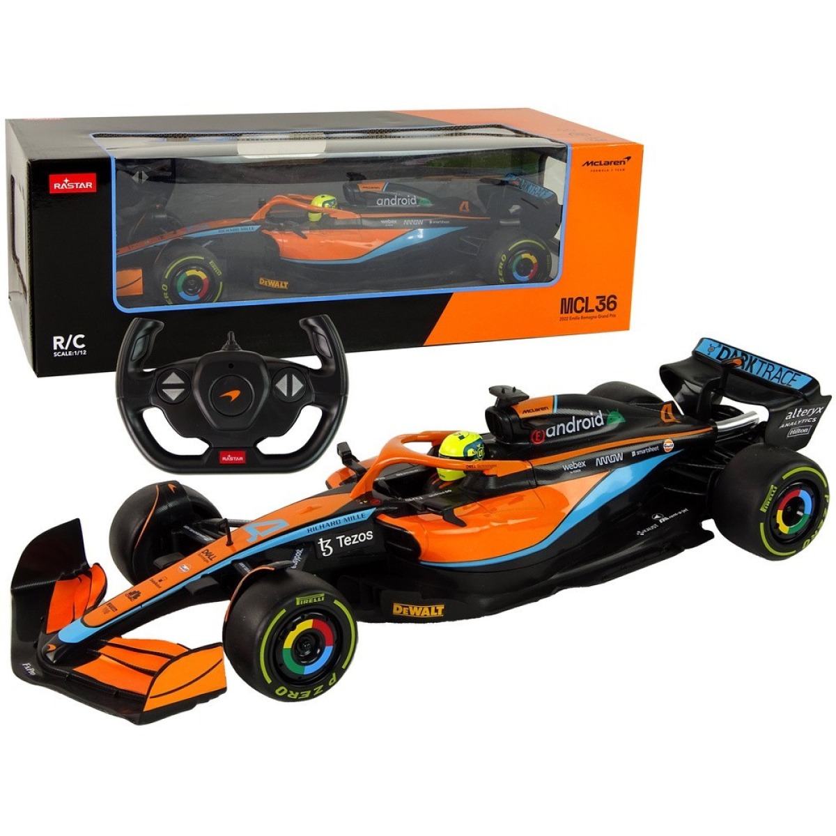 Rastar McLaren F1 kaugjuhitav võidusõiduauto, oranž, 1:12