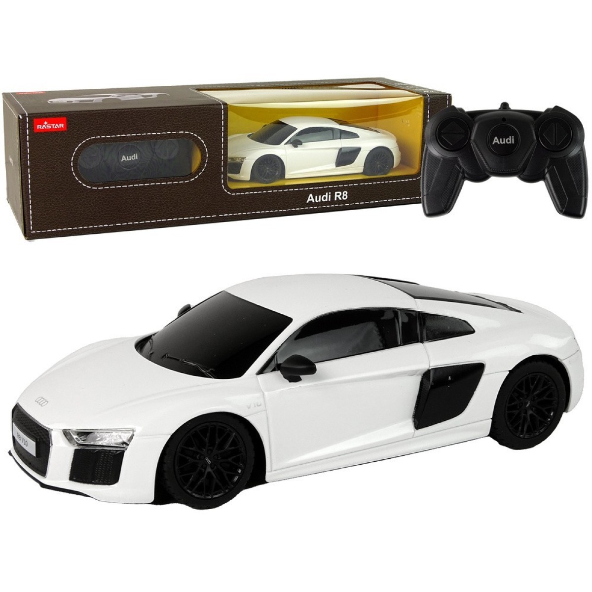 Rastar Pilot Audi R8 kaugjuhitav auto, valge, 1:24