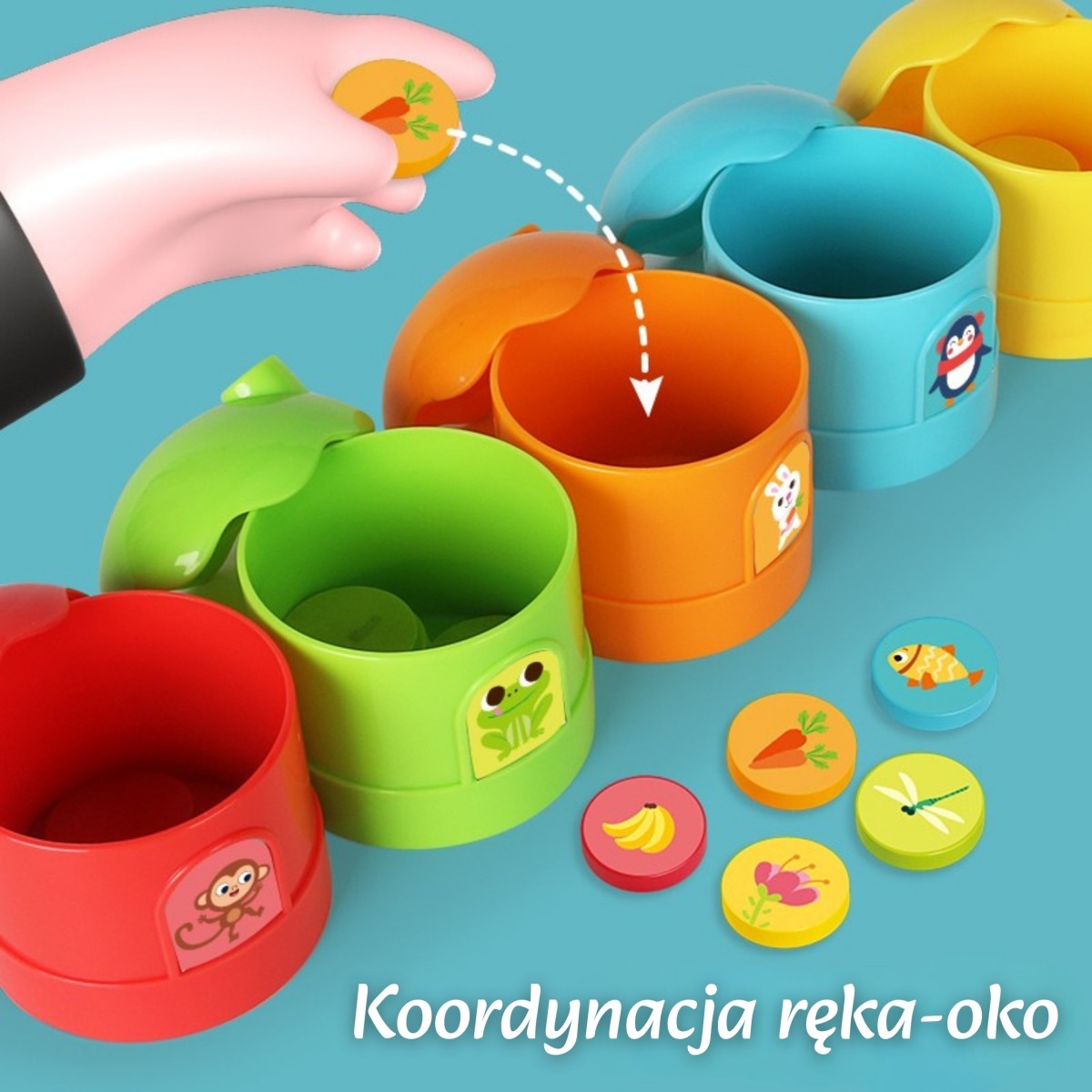 Krāsu šķirošanas loģikas spēle „Pabaro dzīvniekus”