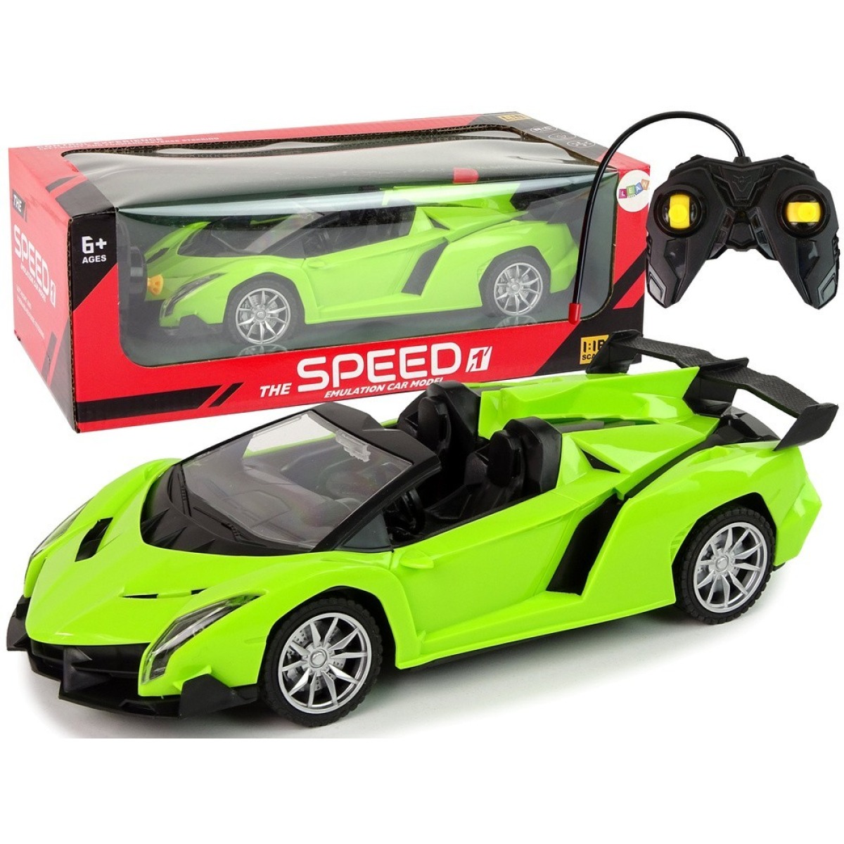 Roheline kaugjuhitav sportauto 1:18