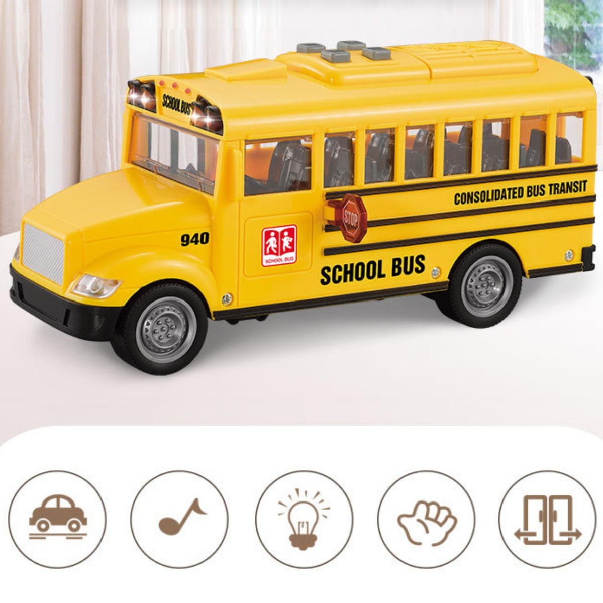 WOOPIE interaktīvais skolas autobuss 1:20 ar gaismu un skaņu