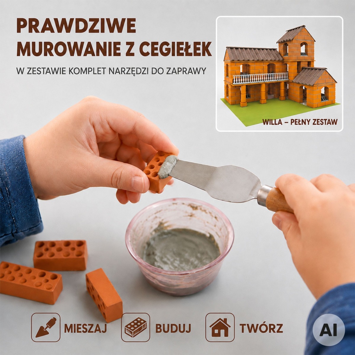 WOOPIE ķieģeļu villas būvēšanas komplekts, 461 detaļa