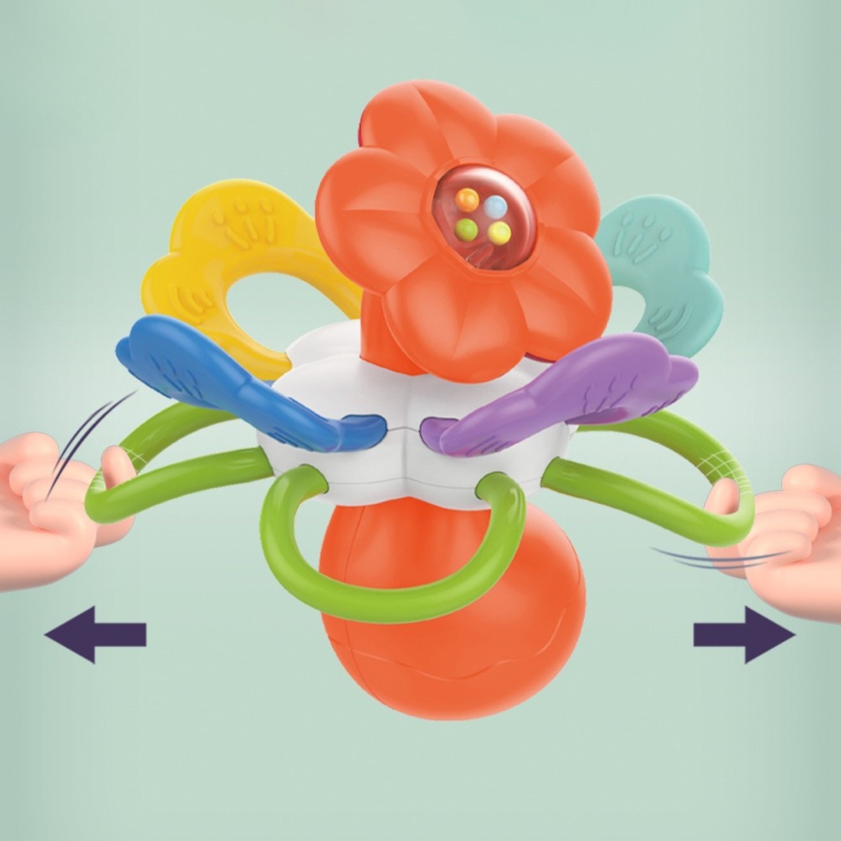 BABY Rattle Sensory Teether Flower 0m+