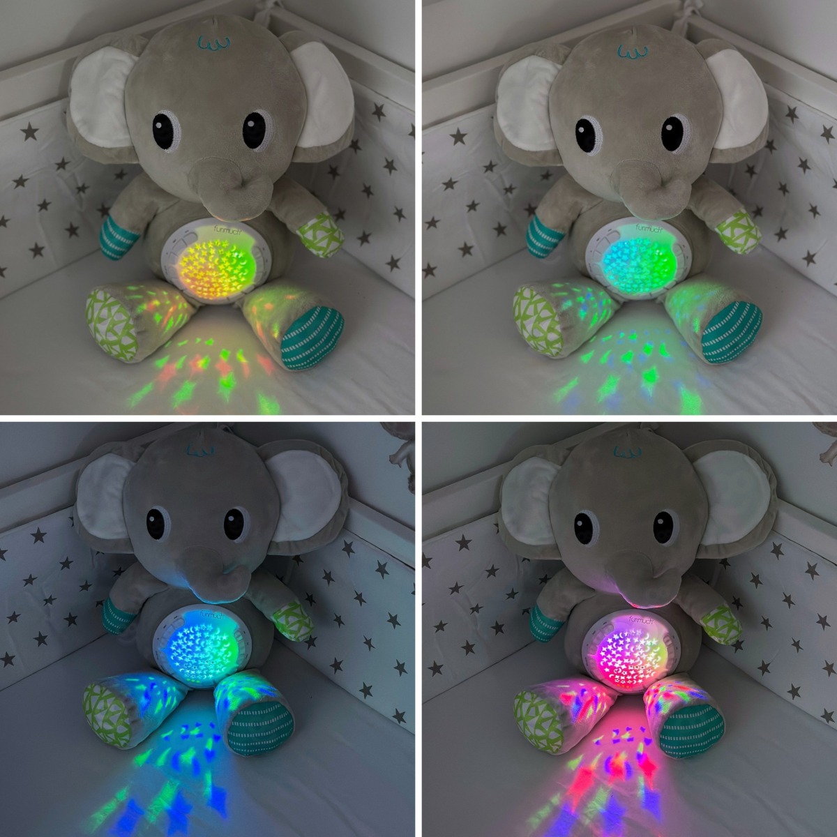 BABY Elevandi kaisukas projektori ja rahustavate helidega 12