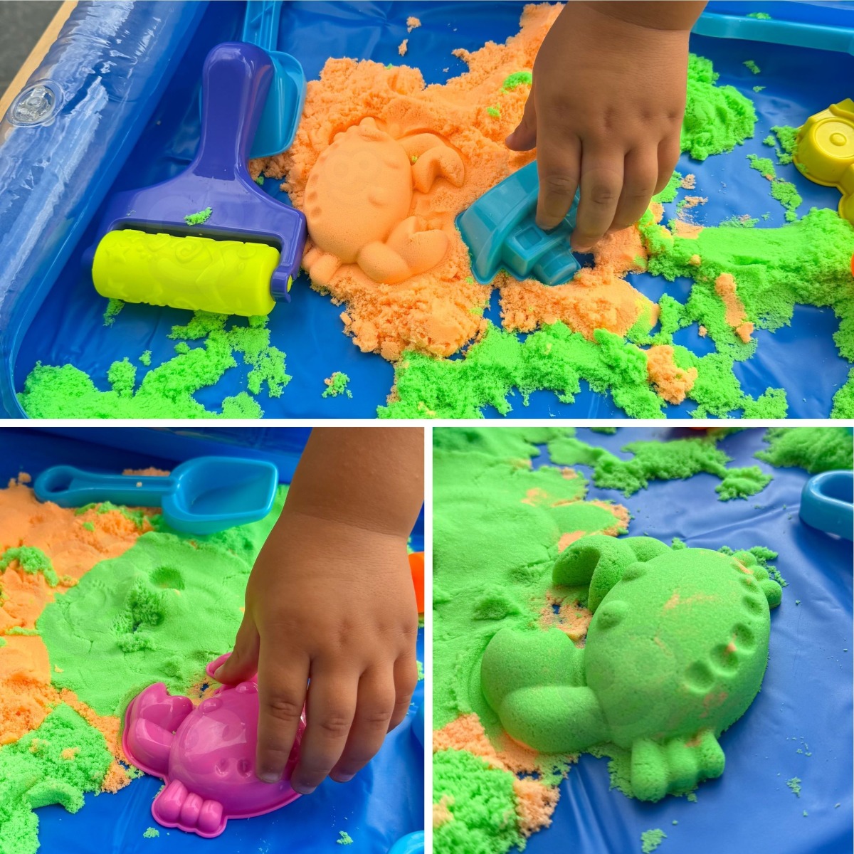 Kinetic Sand Magic baseina komplekts ar formiņām, no 3 gadu vecuma