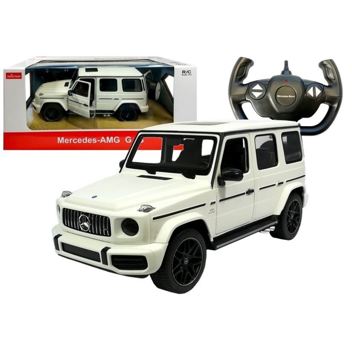 Mercedes G63 Rastar kaugjuhtimisega maastikuauto, valge 1:14