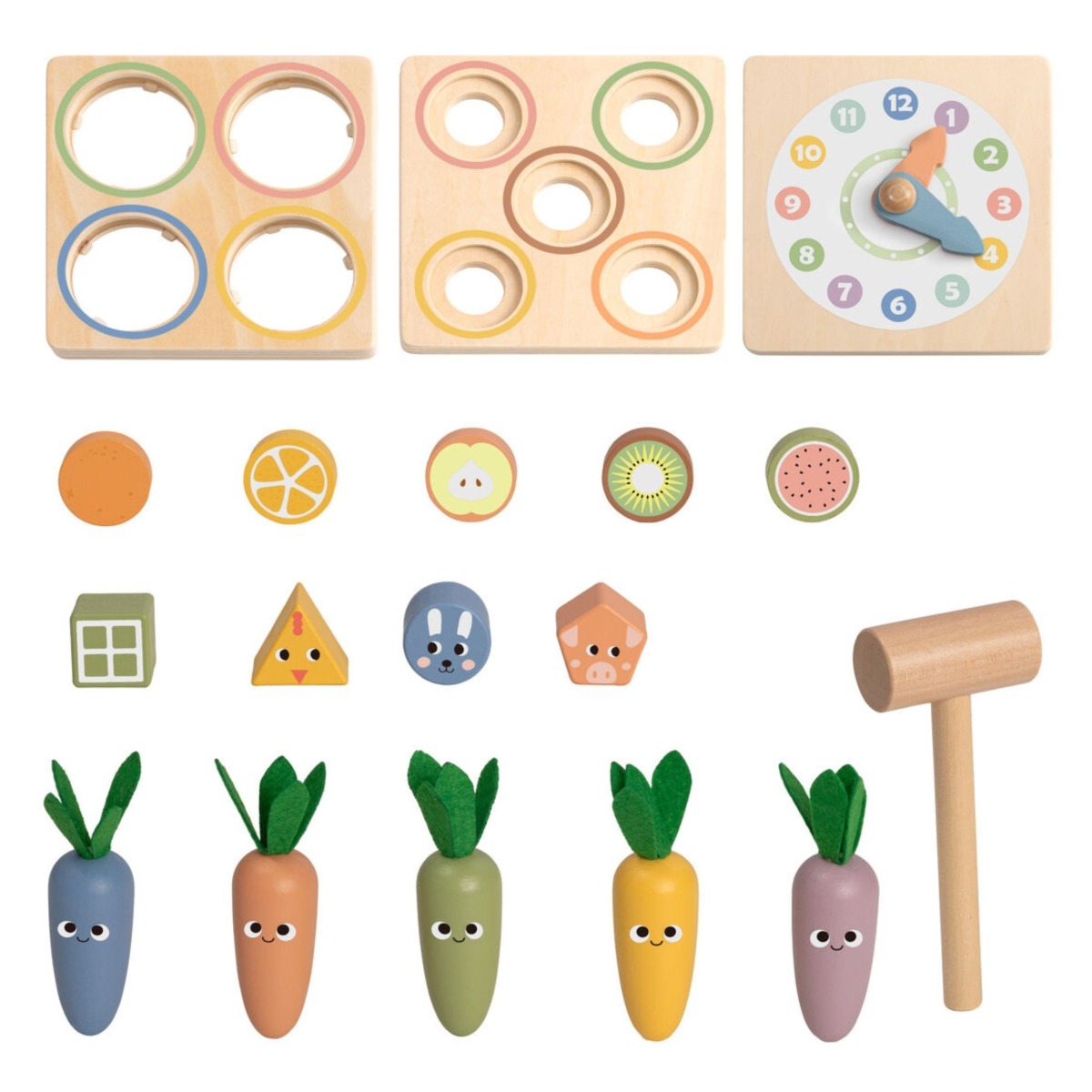 TOOKY TOY Koka vedru hariduskuubik 5-in-1