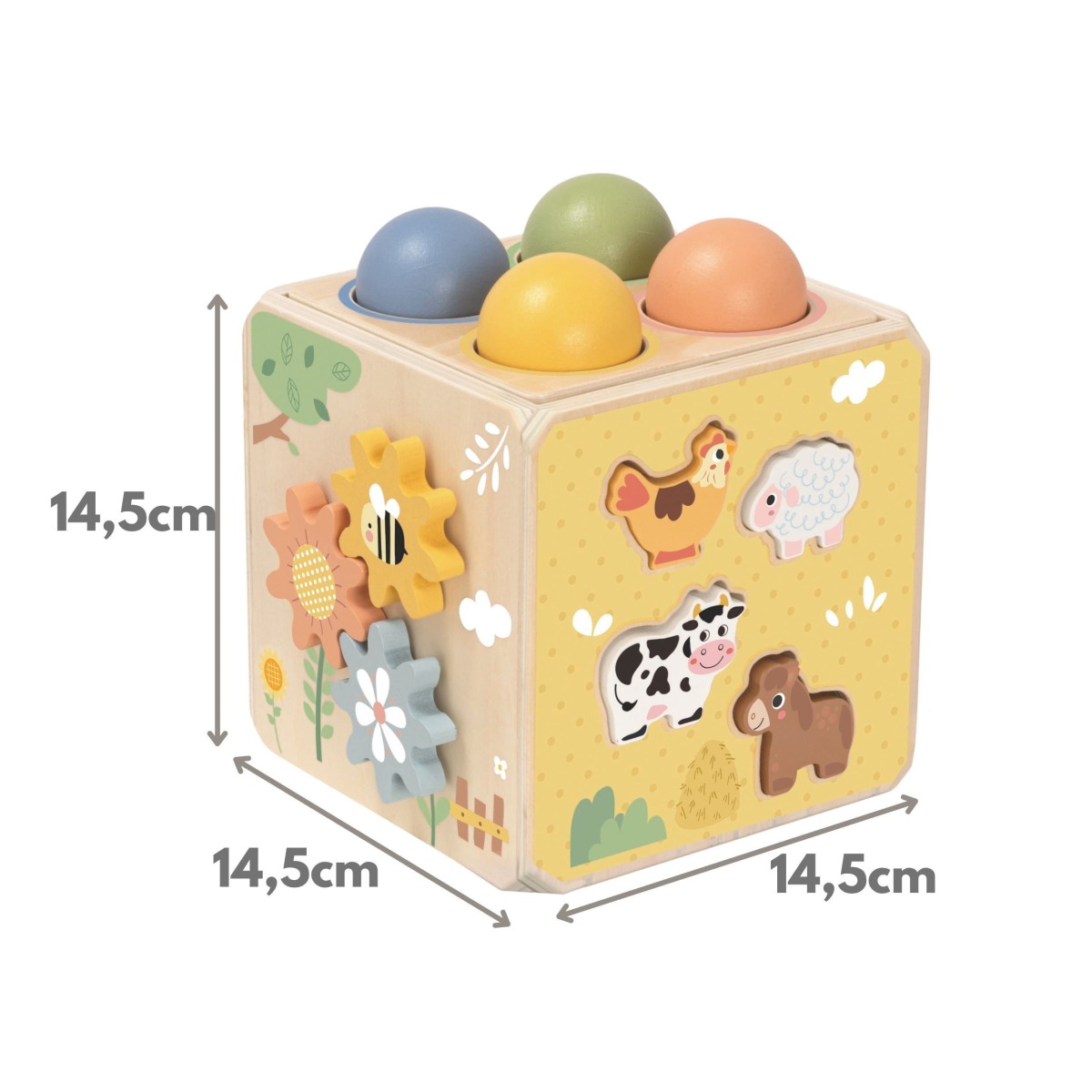 TOOKY TOY Koka vedru hariduskuubik 5-in-1