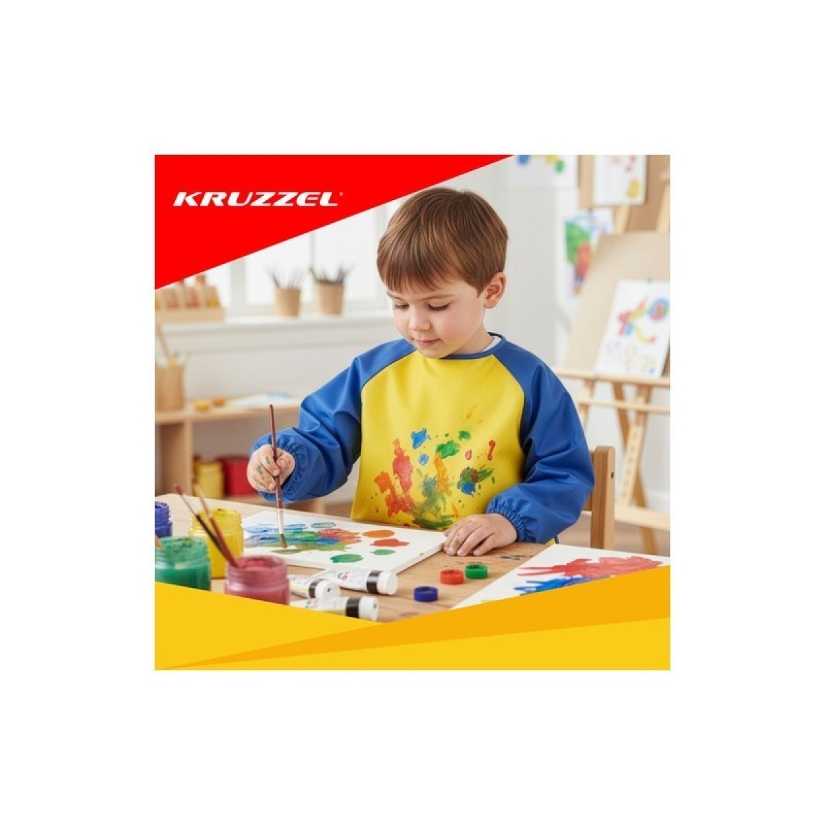 KRUZZEL bērnu priekšauts ar aizsargpiedurknēm, S izmērs (98-122 cm, 3-7 gadi)