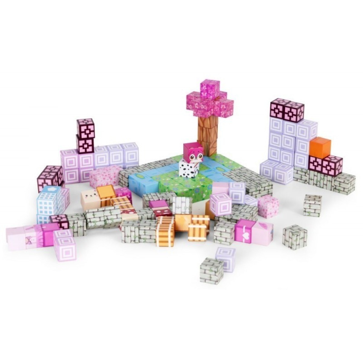 Magnetiliste ehitusklotside (2x2 cm) komplekt bērniem 140 os
