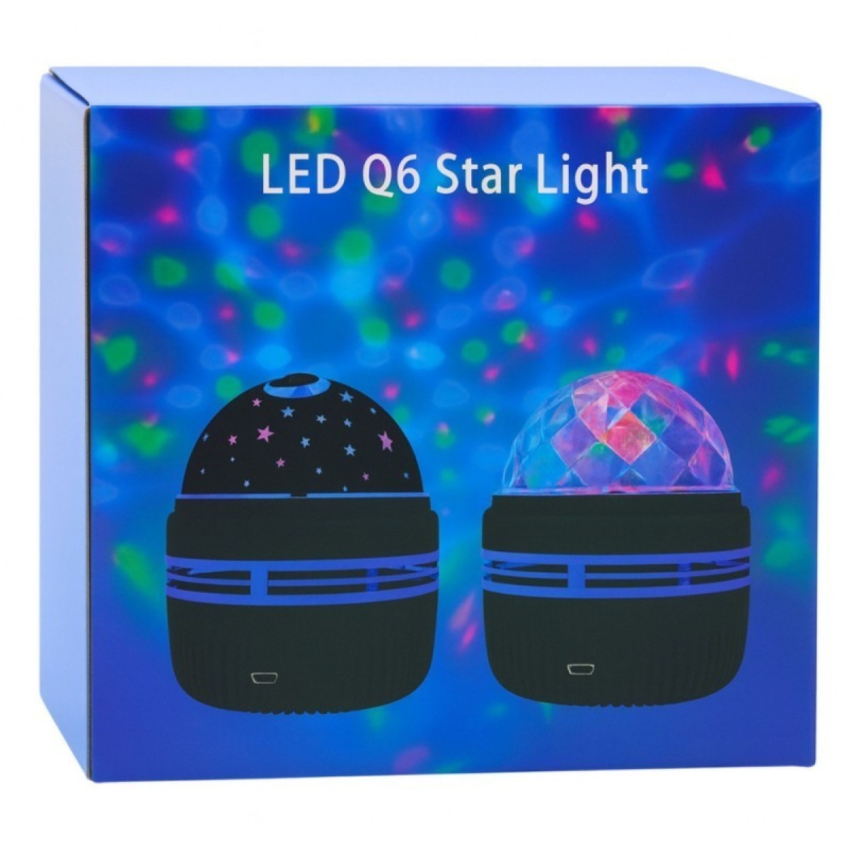 Palliga LED-projektor-öölamp 360° valgusefektiga, kaugjuhtim