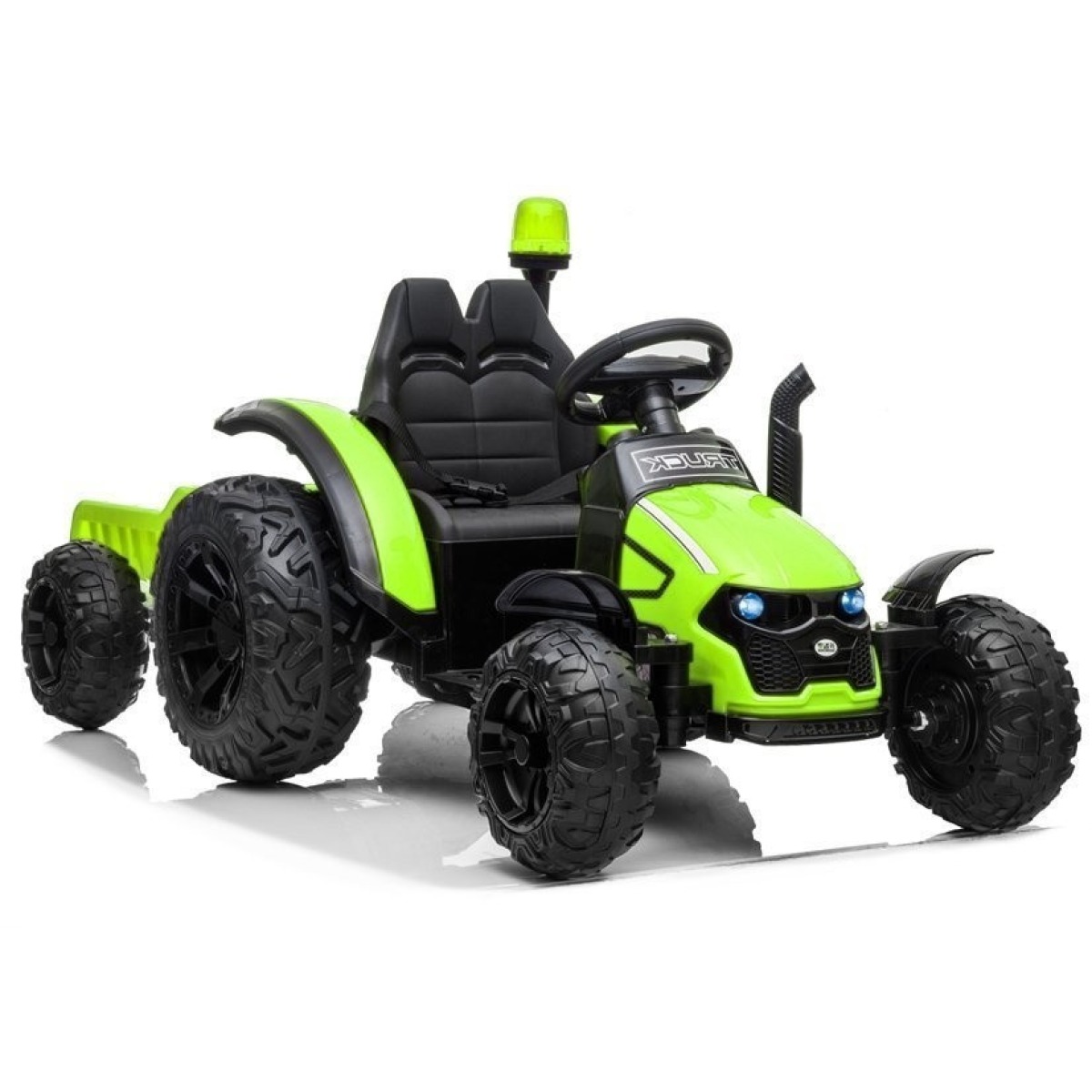 Elektriskais traktors HZB-200 ar piekabi, zaļš