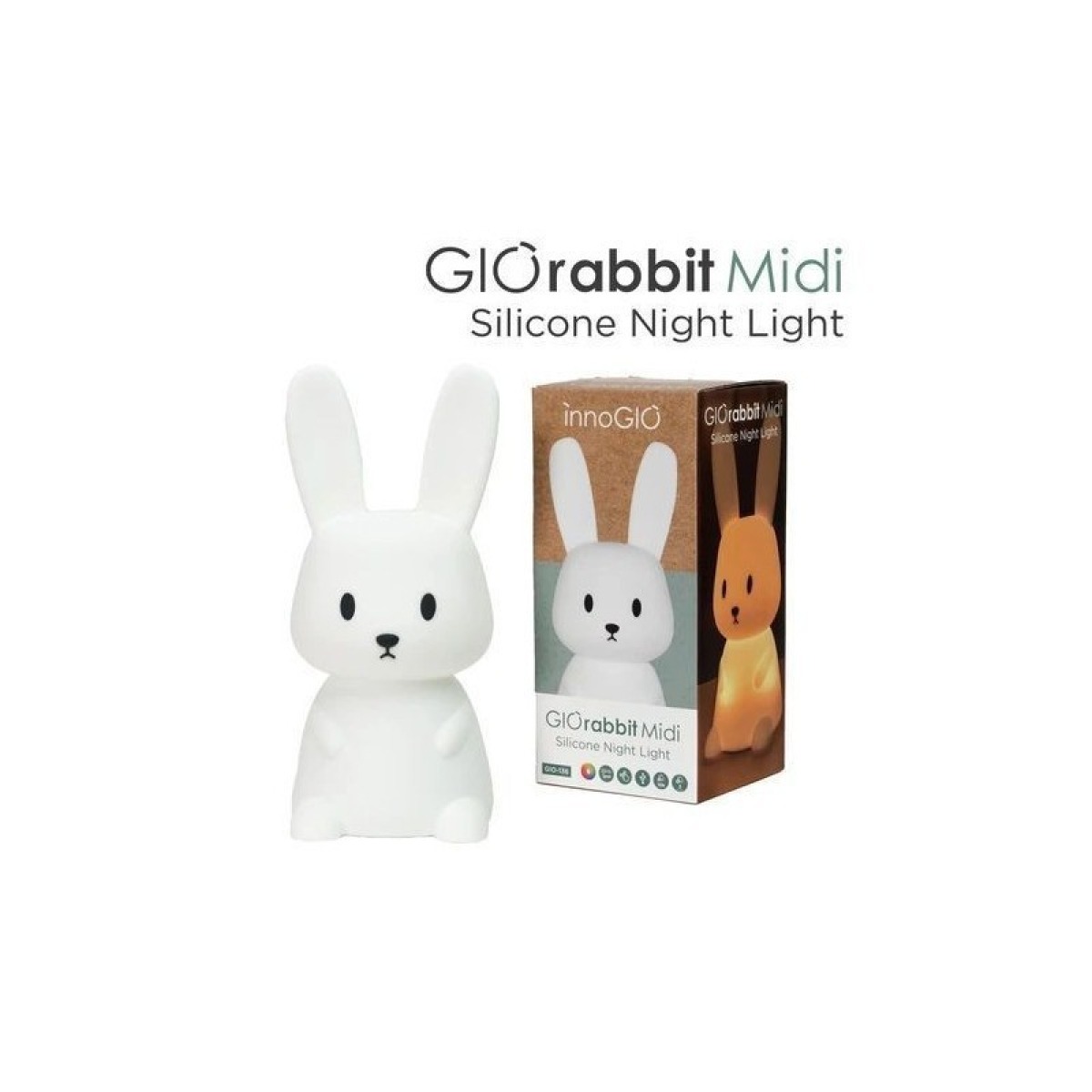 GIOrabbit Midi silikona naktslampiņa zaķa formā GIO-136