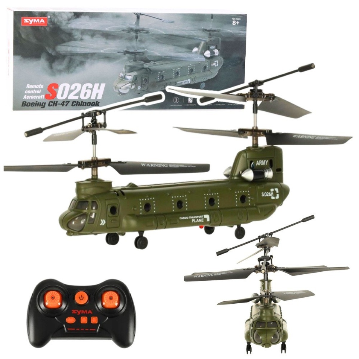 Syma S026H-1 khakiroheline kaugjuhitav helikopter
