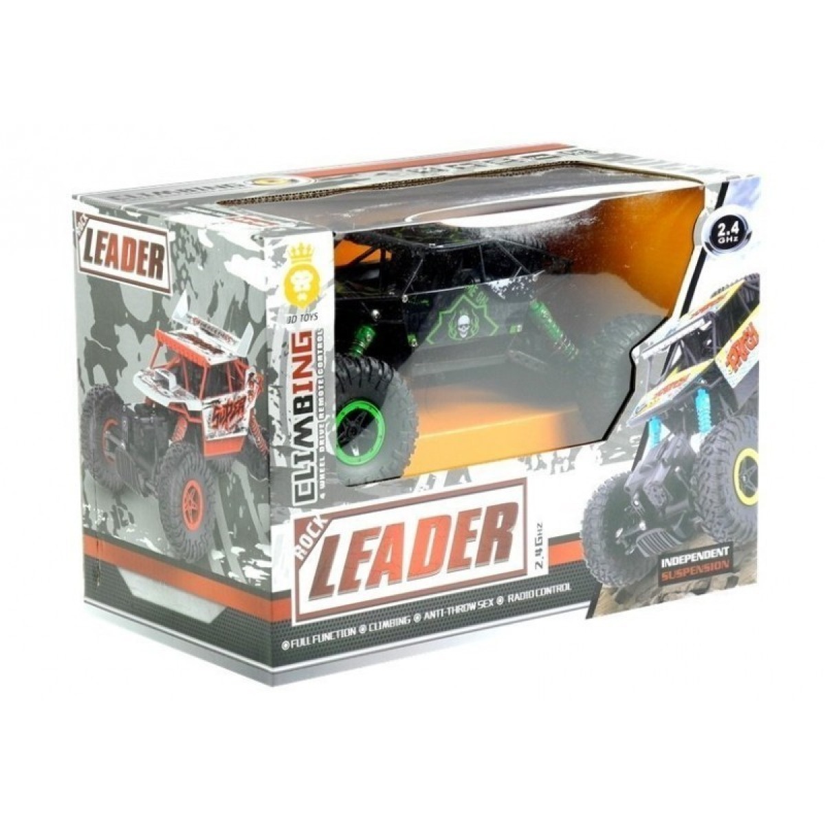 Zaļš radiovadāms monster truck 1:18