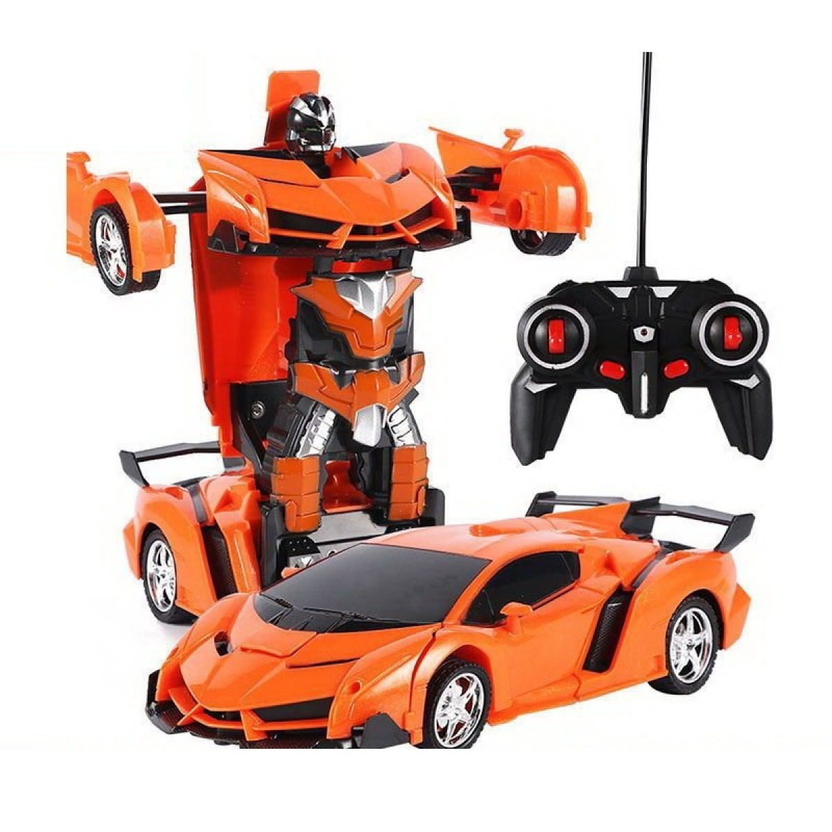 Oranž puldiga transformeeruv robotauto 2in1 Kaugjuhtimispult
