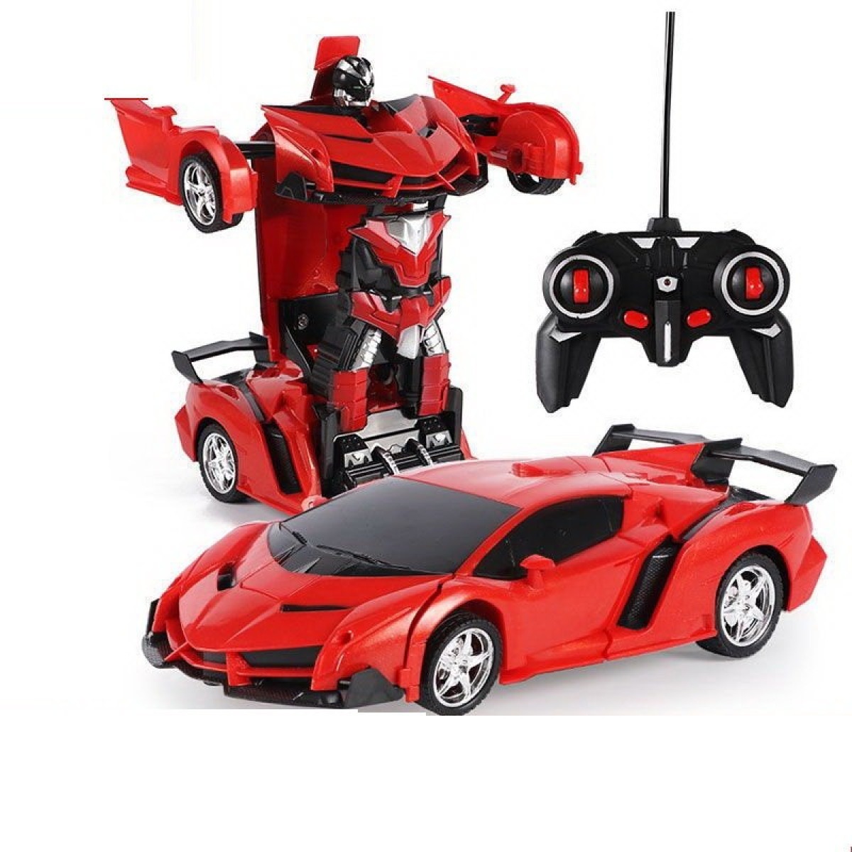 Punane kaugjuhitav auto-robot 2in1 Kaugjuhtimispult Deformee