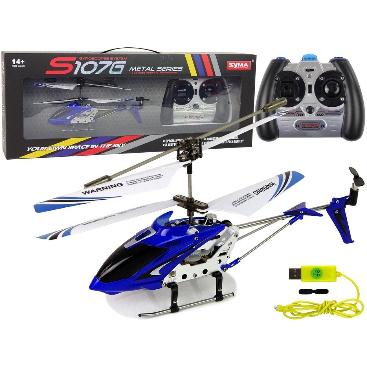 Sinine kaugjuhitav helikopter SYMA S107G