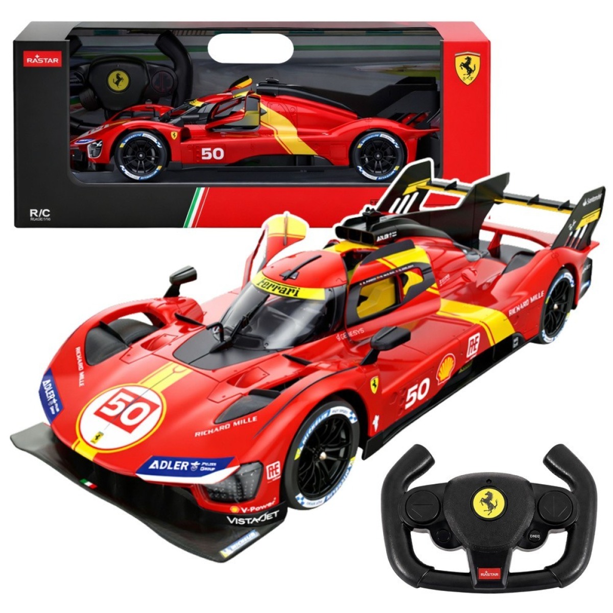 Ferrari 499P puldiga auto, punane, Rastar 1:24