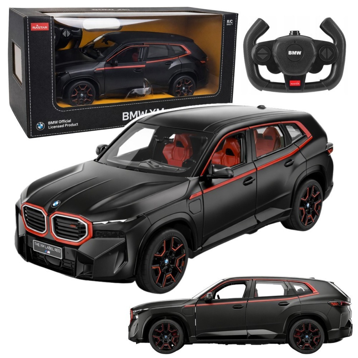 Rastar BMW XM tālvadības automašīna, melna, 1:14