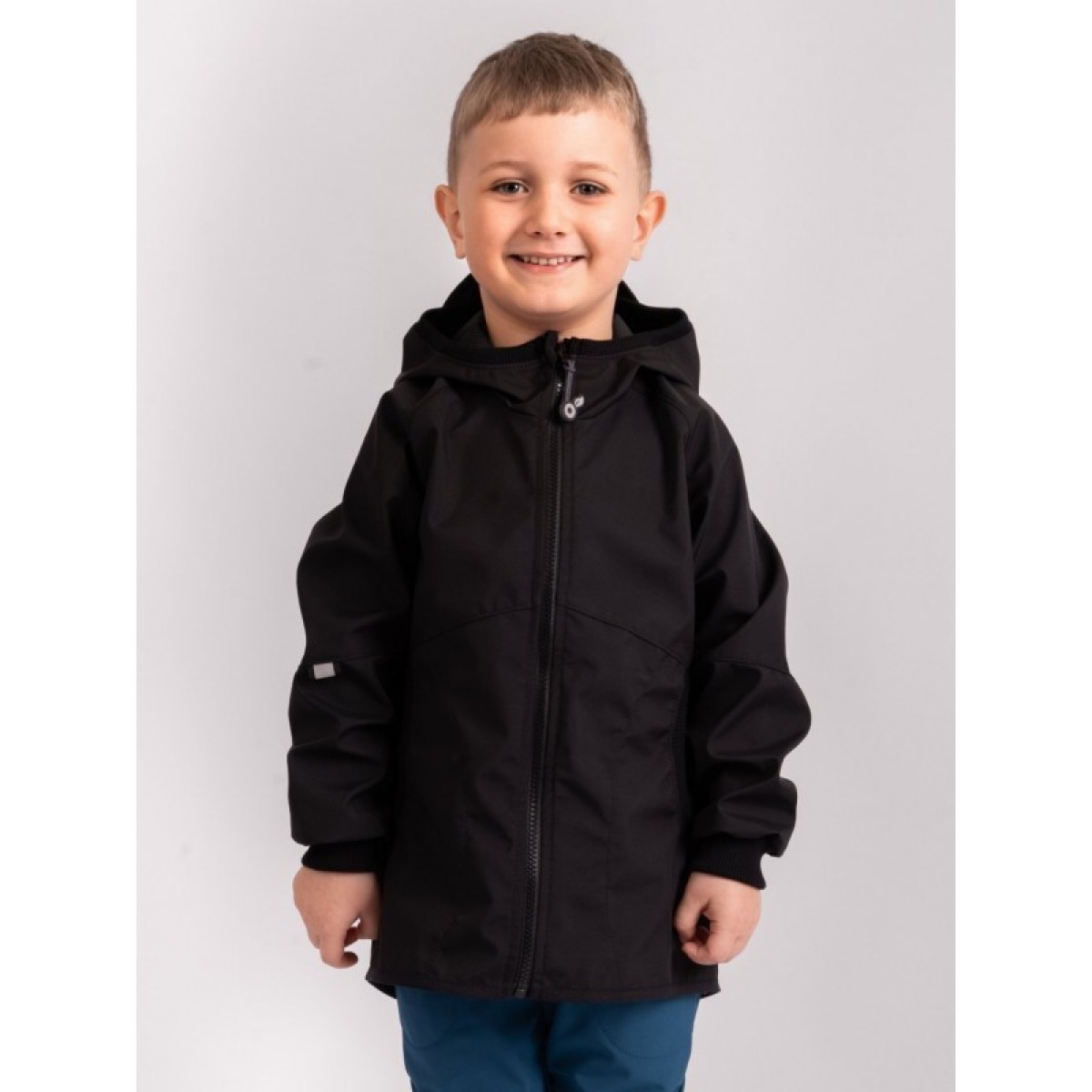 Bērnu bezoderes softshell jaka Street, melna