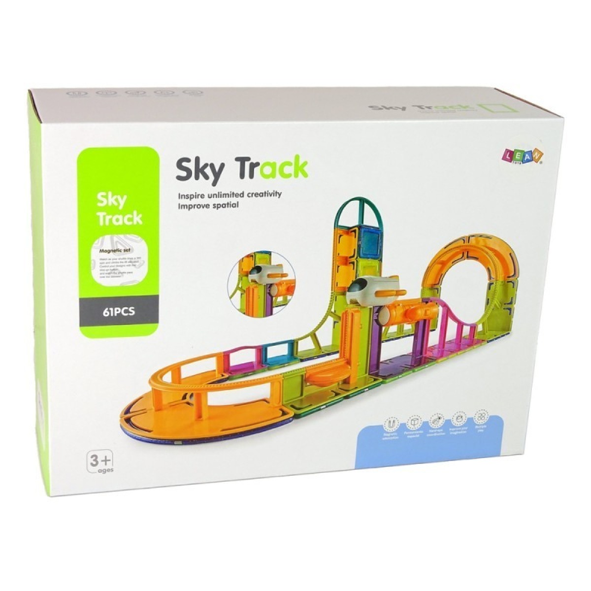 Magnētiskās Sky Track konstruktoru detaļas, 61 gab.