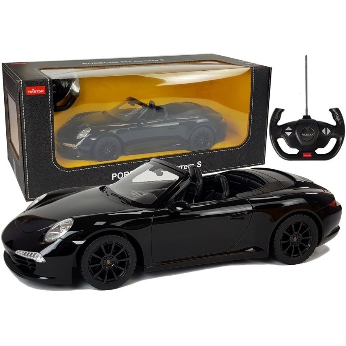 Porsche 911 Carrera S Rastar kaugjuhitav auto, must, 1:12