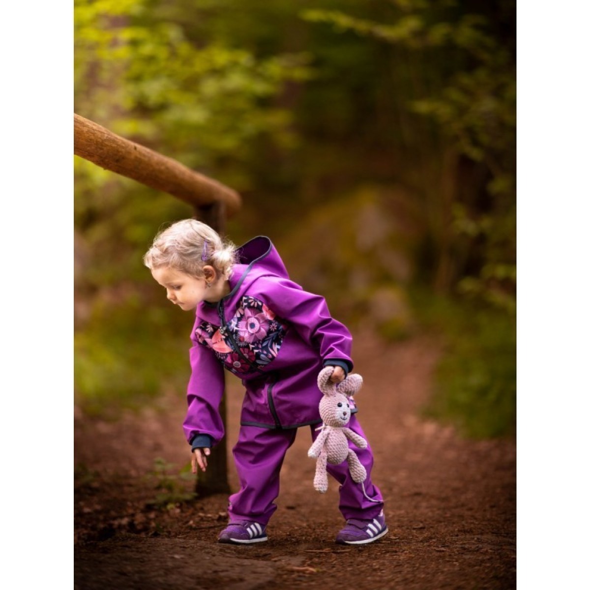 Bērnu softshell jope ilma voodrita Basic, lilla/magic flower