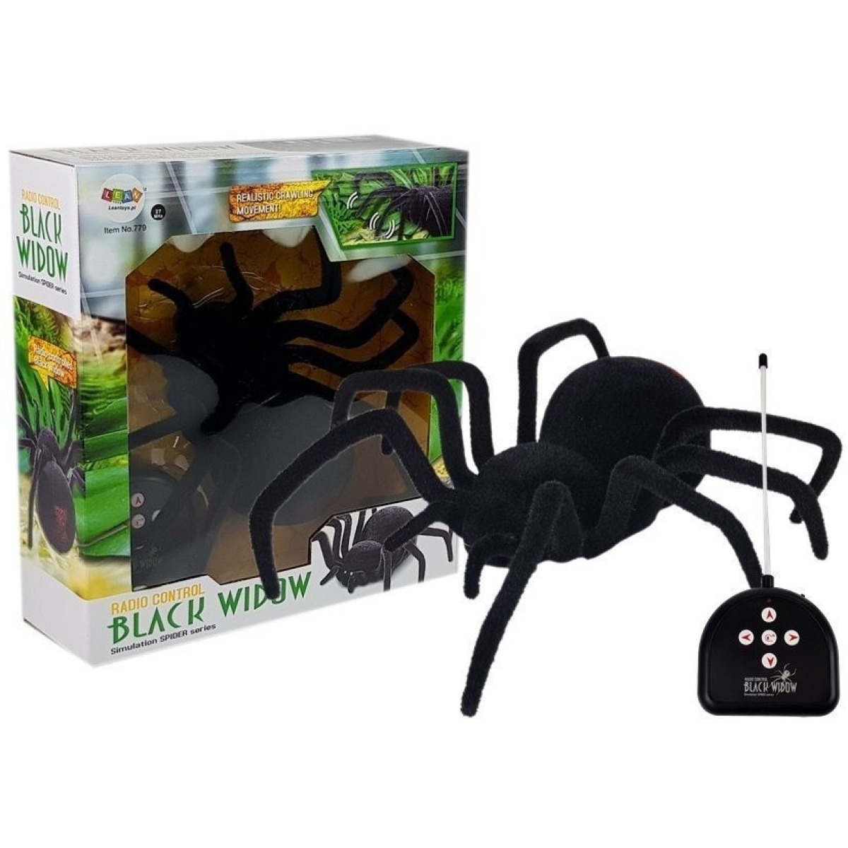 Suur karvane ämblik Black Widow, puldiga juhitav