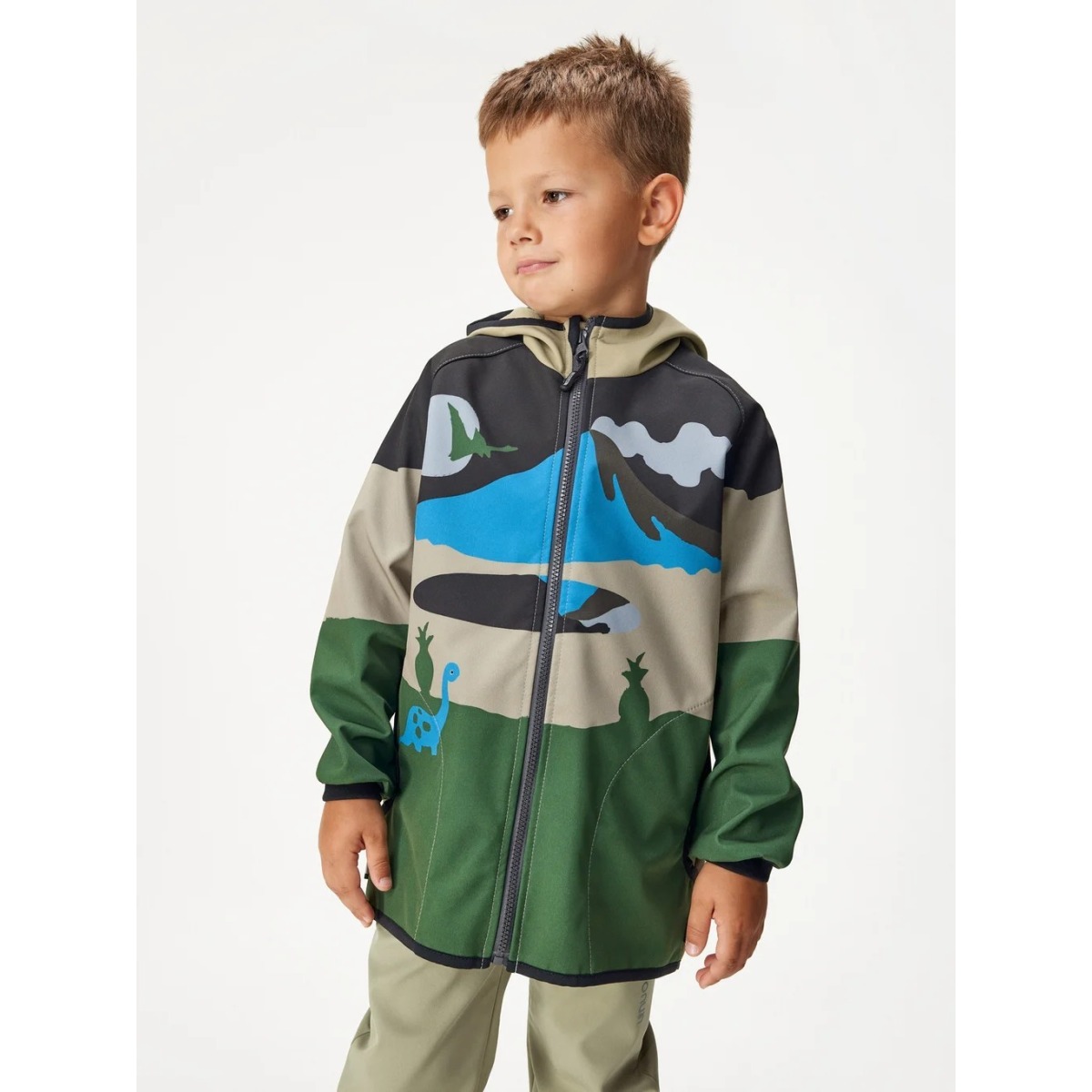Bērnu softshell jaka ar flīsa oderi Basic, vulkāns