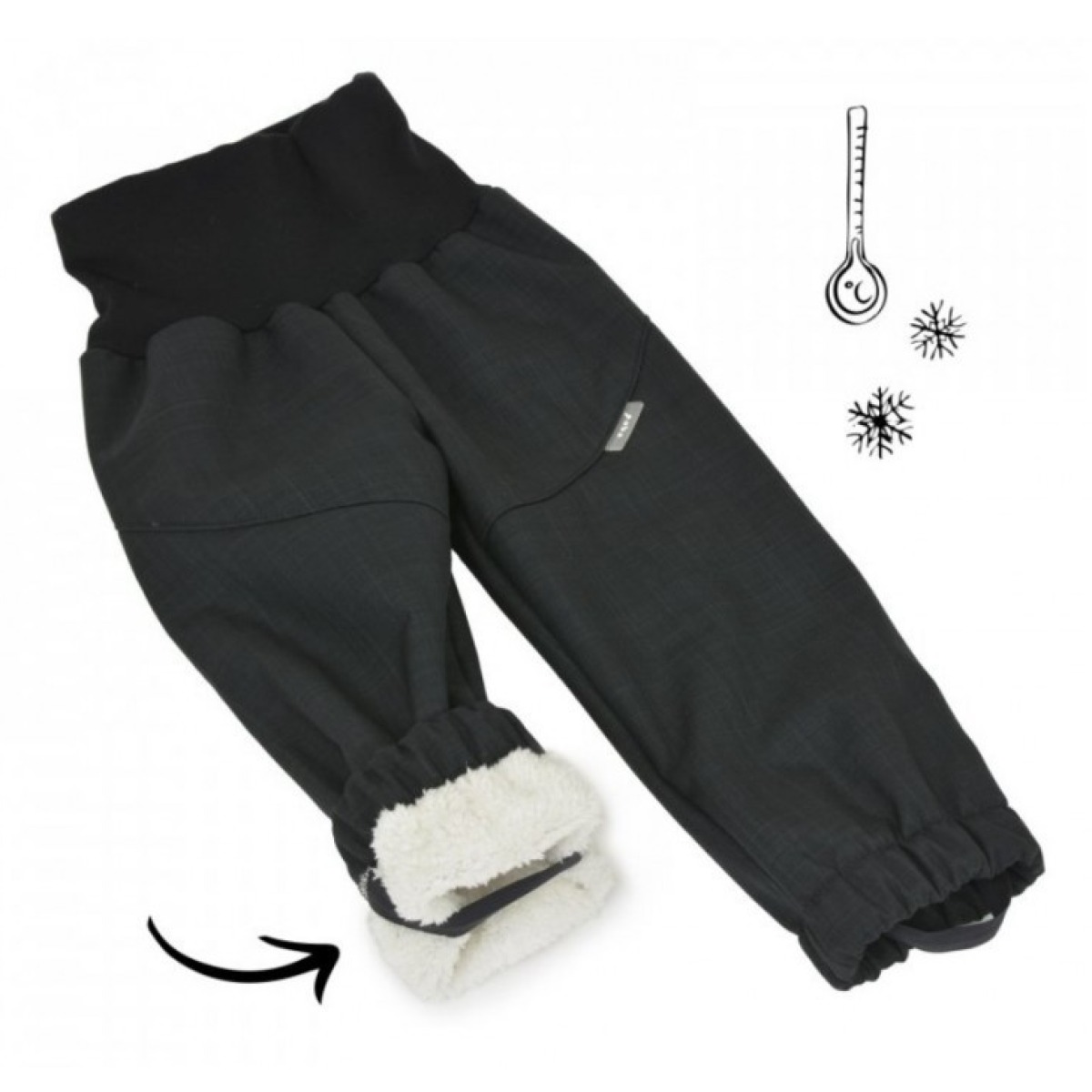 Soojad talvepüksid väikebērniem Sherpa light, black tan / gr