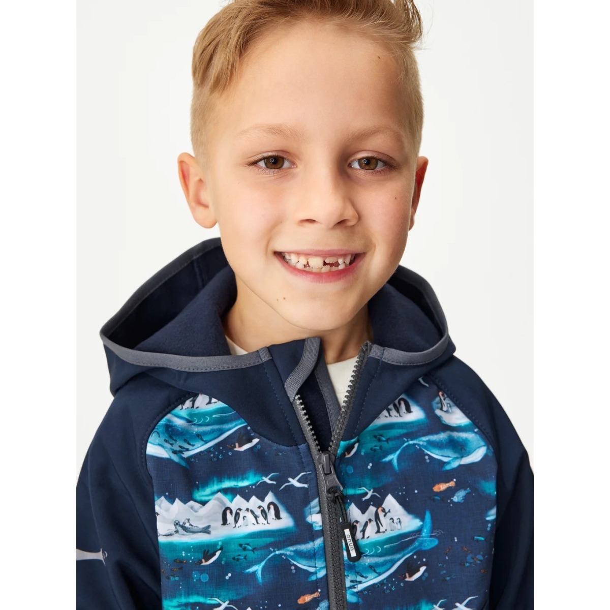 Bērnu softshell jaka Basic ar flīsa oderi, tumši zila/rozā