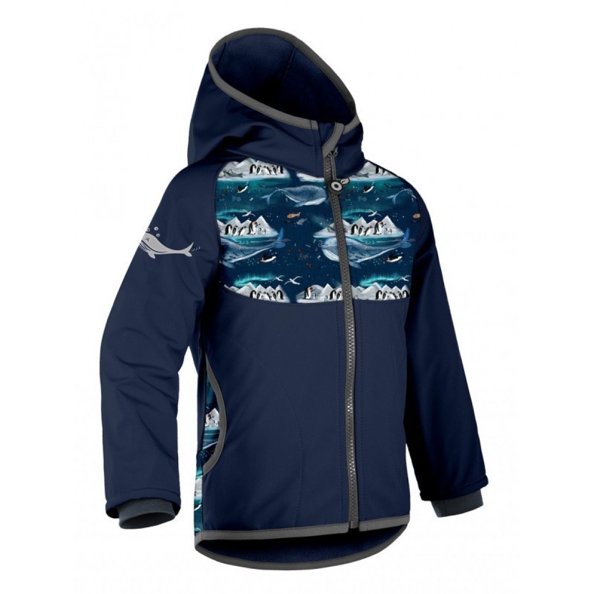 Bērnu softshell jaka Basic ar flīsa oderi, tumši zila/rozā