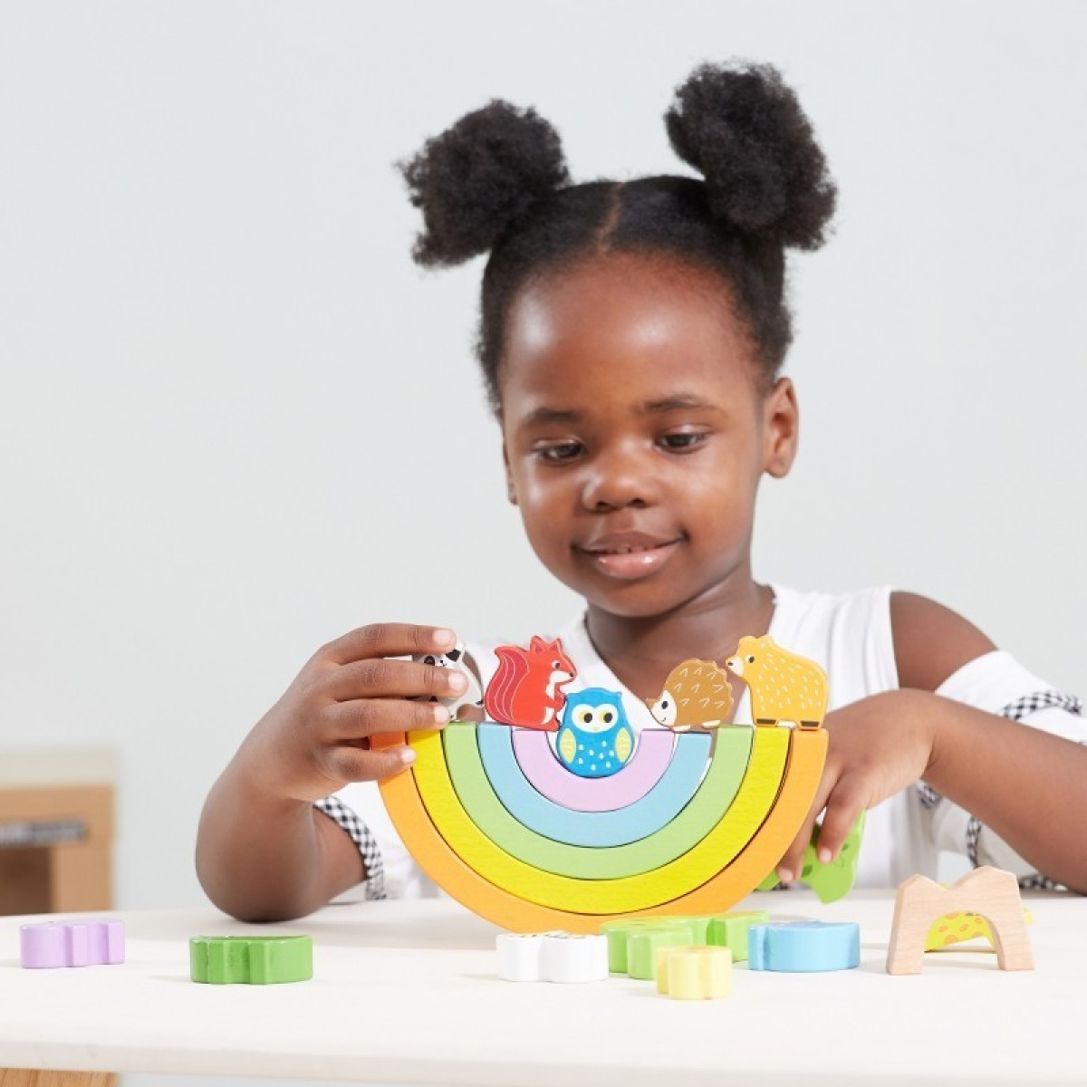 Koka vikerkaarekujulised pusleklotsid Creative Montessori